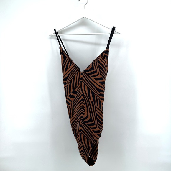 Hurley Other - Hurley One Piece Swimsuit Strappy Geometric XXL Brown Women Swim Beach Surf